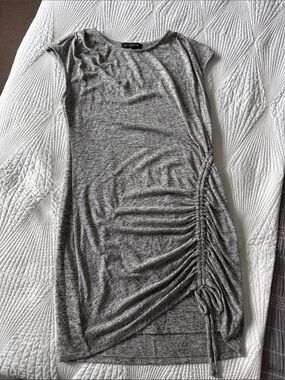 Ruched Side Grey Mini Dress by Gibsonlook